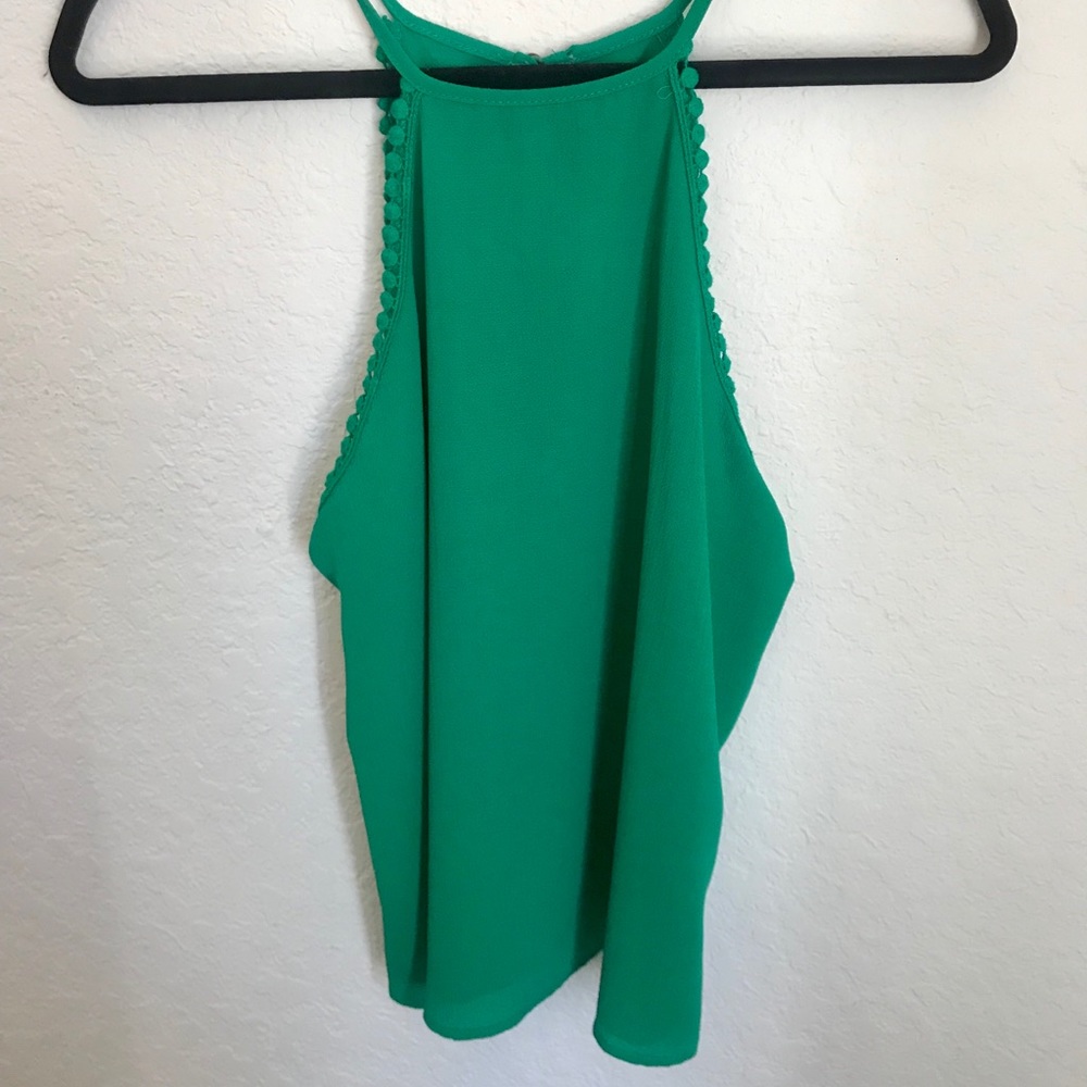 Green halter blouse